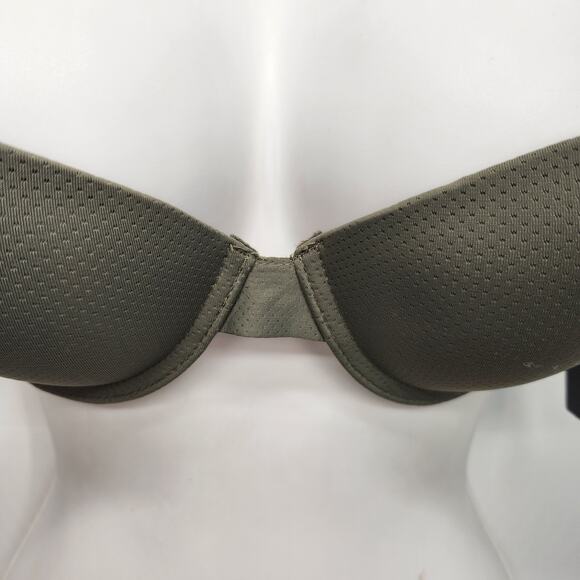 NWT Danskin Olive Green Padded Push Up Underwire Demi Cup Bra Women's 34B - Picture 7 of 11